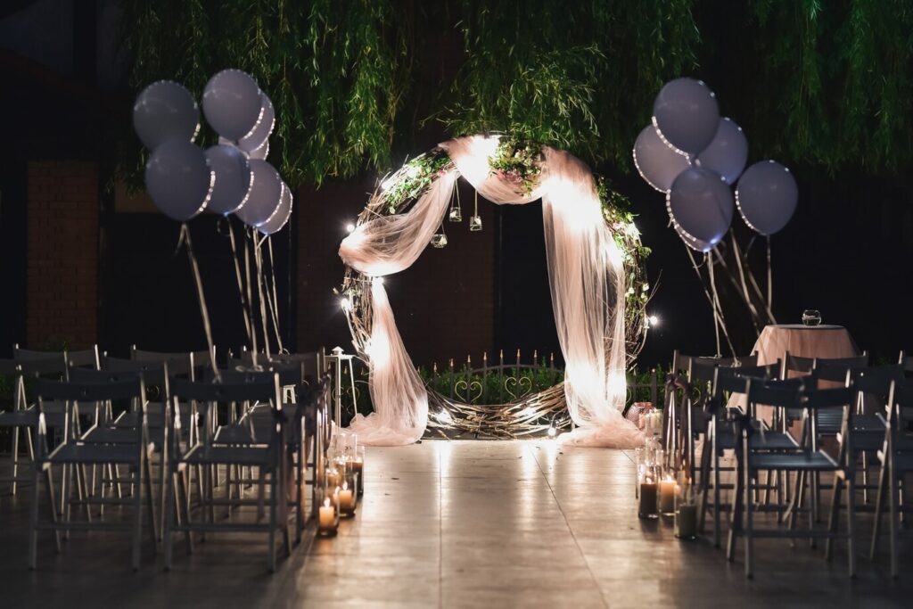 Photo Of Wedding Altar & Balloons